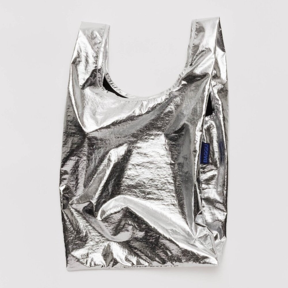 NWT Baby Baggu - Metallic Silver